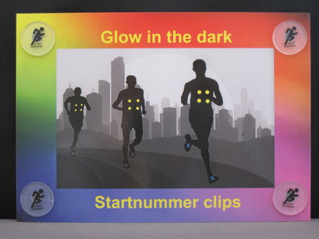 Glow in the dark clips set 4 Stück auf standard Karte