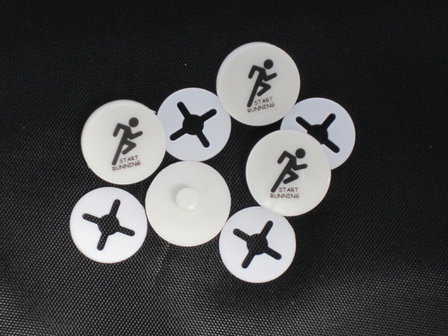 Startnumber clips set of 4 pieces with standard logo